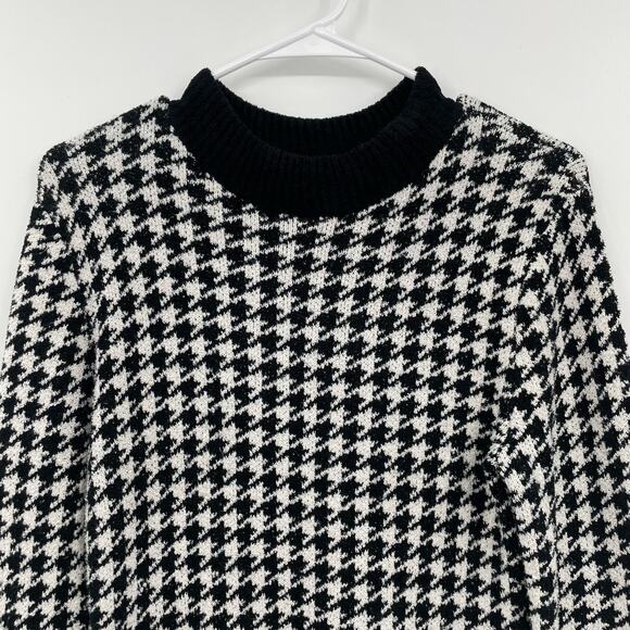 Express Women's Long Sleeve Sweater‎ Dress, Houndstooth, Sz. M - Picture 2 of 12